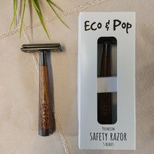 Lataa kuva Galleria-katseluun, Eco&amp;Pop Premium safety razor, Walnut/Black
